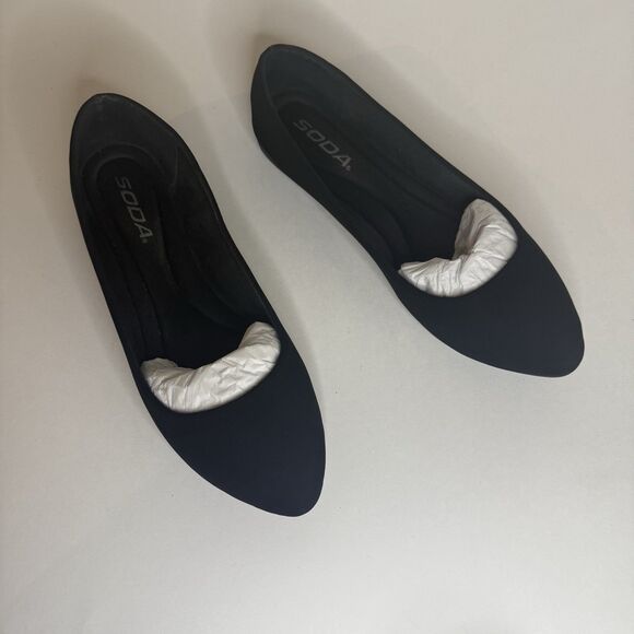 Soda Women Shoes Casual Comfort Ballet Flats Black Suede Slip On -New-Sz 6/6.5 - Picture 1 of 12